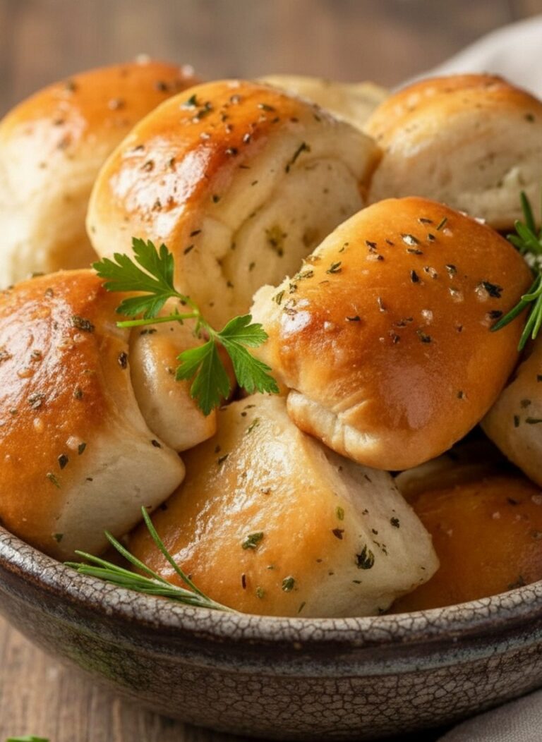 Garlic Herb Parker House Rolls