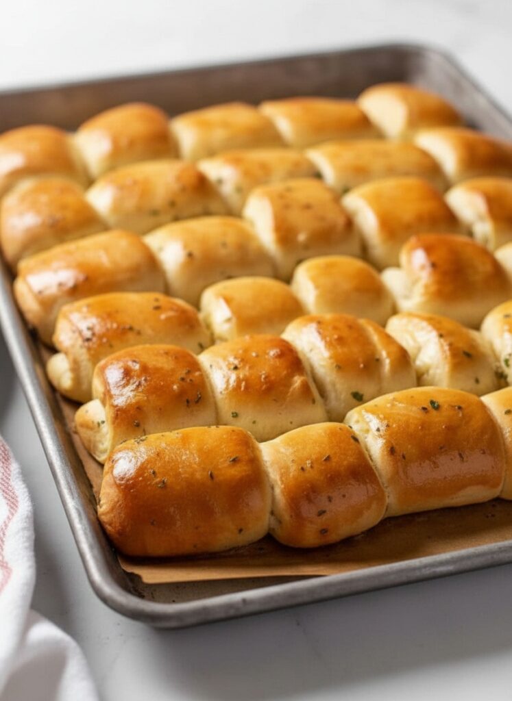 Garlic Herb Parker House Rolls