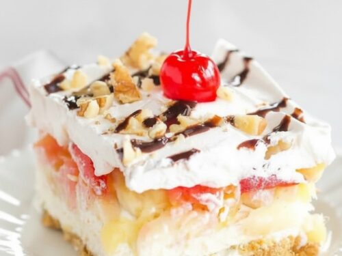 Easy No Bake Banana Split Dessert