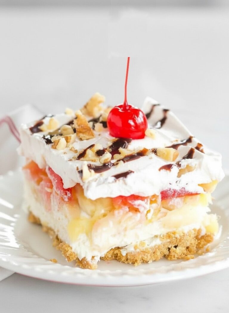 Easy No Bake Banana Split Dessert