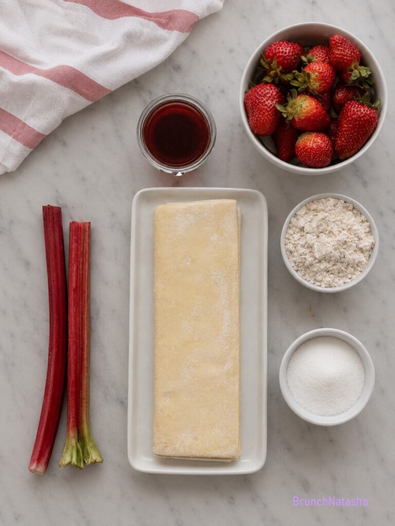 Strawberry Rhubarb Puff Pastry Galette