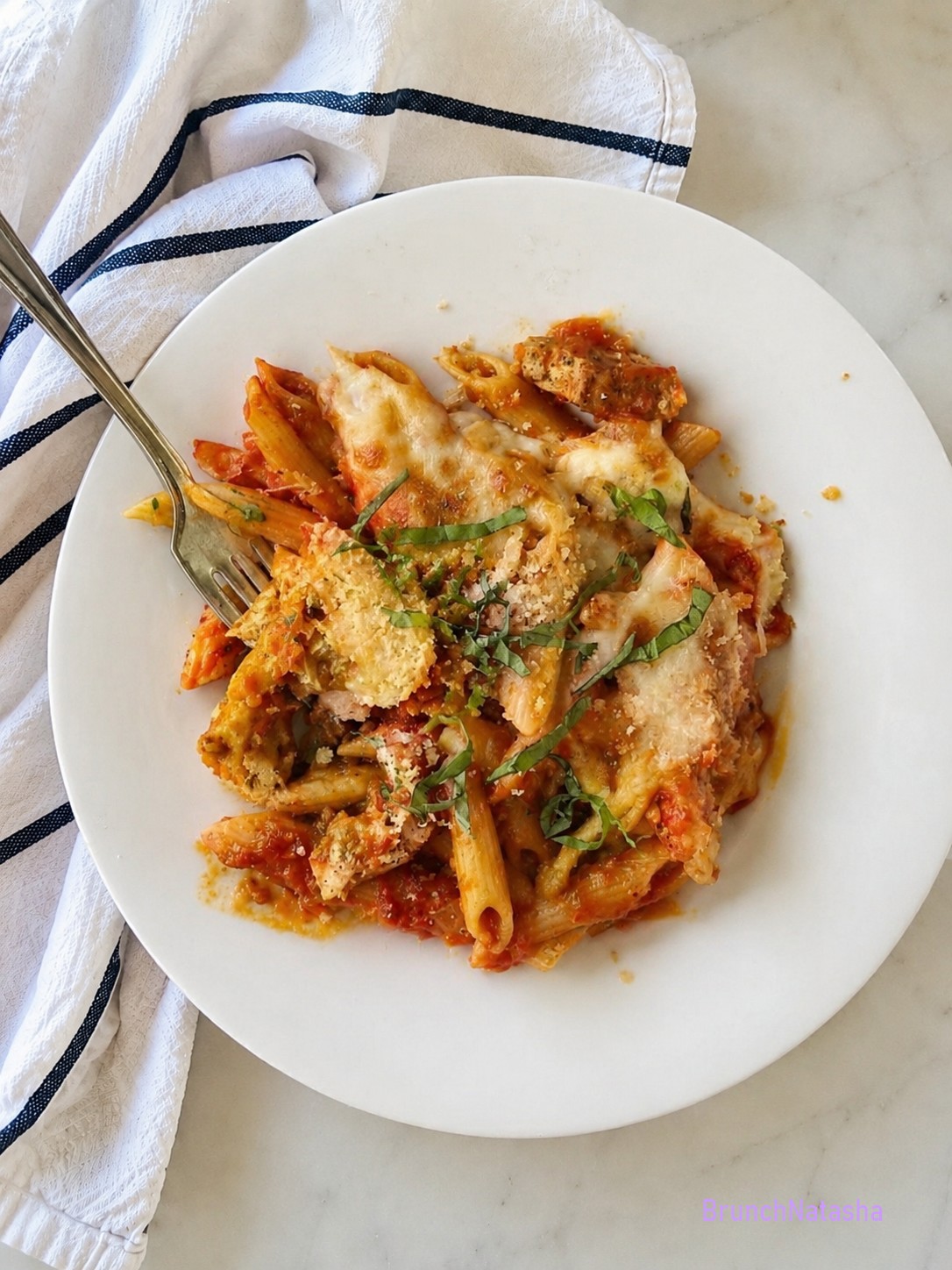 Chicken Parmesan Pasta Skillet