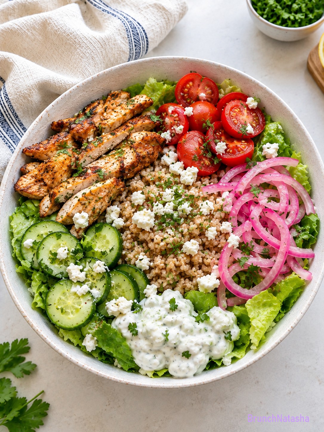Greek Chicken Gyro Bowls
