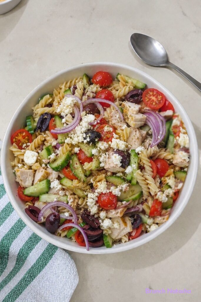 Greek Chicken Pasta Salad